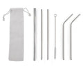 Custom Logo Drawstring Bag Stainless Steel Eco-Friendly Thick Straw 6 Pack | Premium Corporate Gifts and Custom Gifts