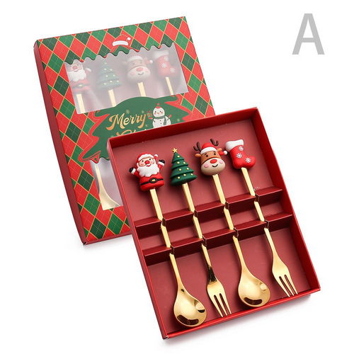Custom Logo Christmas Stainless Steel Tableware Set | Premium Corporate Gifts and Custom Gifts